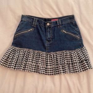BCBGirls Jean Skirt With Ruffles